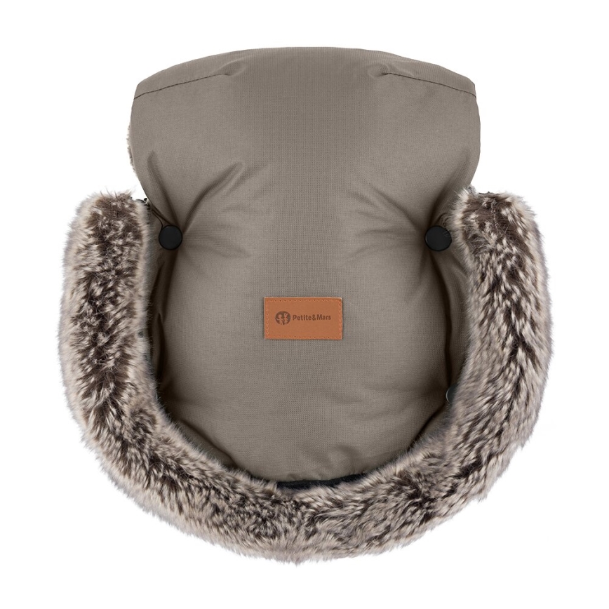 PETITE&MARS - SET Baby voetenzak 4in1 ARCTIC + stroller hand muffs FURRY Mocha Mousse