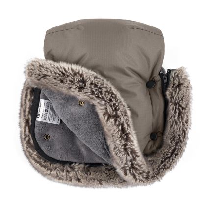 PETITE&MARS - SET Baby voetenzak 4in1 ARCTIC + stroller hand muffs FURRY Mocha Mousse