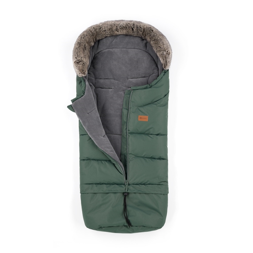 PETITE&MARS - SET Baby voetenzak 4in1 ARCTIC + stroller hand muffs FURRY Veritable Khaki