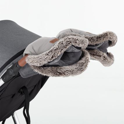 PETITE&MARS - SET Baby voetenzak 4in1 COMFY + stroller hand muffs FURRY Champagne Shower