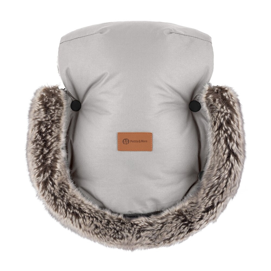 PETITE&MARS - SET Baby voetenzak 4in1 COMFY + stroller hand muffs FURRY Champagne Shower