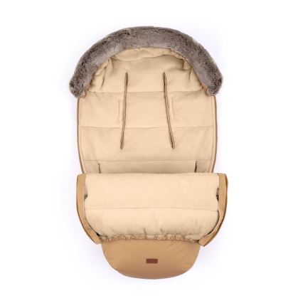 PETITE&MARS - SET Baby voetenzak 4in1 COMFY + stroller hand muffs FURRY Elegant Caramel