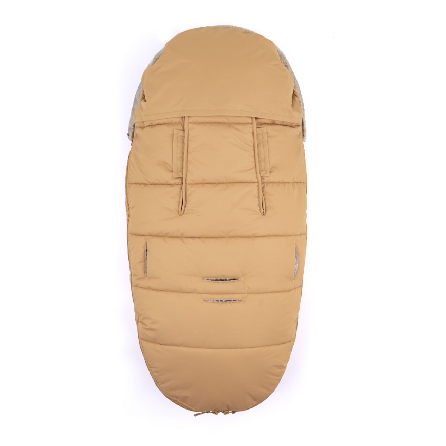 PETITE&MARS - SET Baby voetenzak 4in1 COMFY + stroller hand muffs FURRY Elegant Caramel