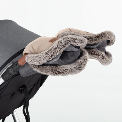 PETITE&MARS - SET Baby voetenzak 4in1 COMFY + stroller hand muffs FURRY Roos Petal