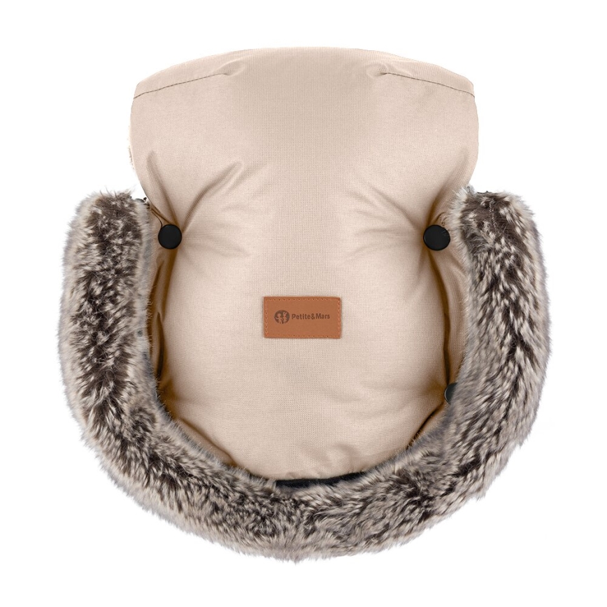 PETITE&MARS - SET Baby voetenzak 4in1 COMFY + stroller hand muffs FURRY Roos Petal