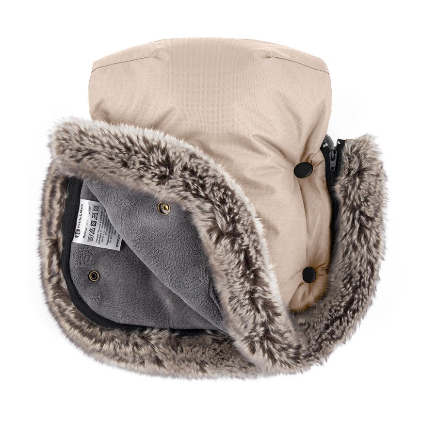 PETITE&MARS - SET Baby voetenzak 4in1 COMFY + stroller hand muffs FURRY Roos Petal
