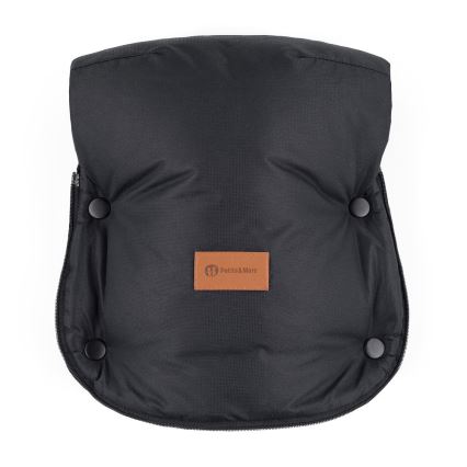 PETITE&MARS - SET Baby voetenzak 4in1 COMFY Stylish Beauty + stroller hand muffs FURRY Forever Black
