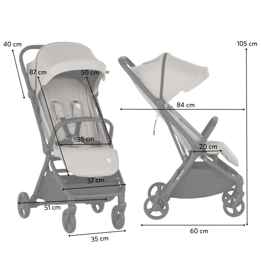 PETITE&MARS - Sportieve kinderwagen FLIP Platinum Grey