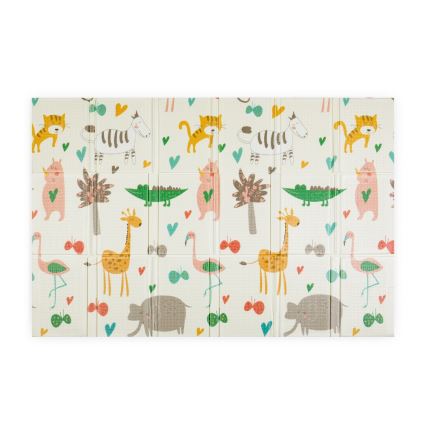 PETITE&MARS - Tapis de jeu pliable CAMPY Animals&Hexagon