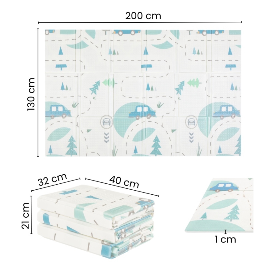 PETITE&MARS - Tapis de jeu pliable CAMPY Animals&Hexagon