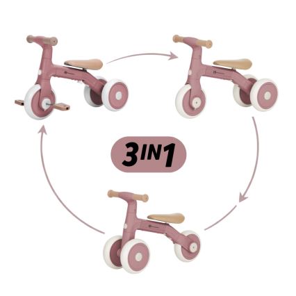 PETITE&MARS - Tricycle 3 en 1 BINGO Rose poudré