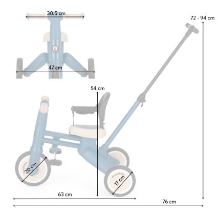 PETITE&MARS - Tricycle 4 en 1 DRIFT Bleu océan