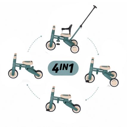PETITE&MARS - Tricycle 4 en 1 pour enfants DRIFT Misty Green