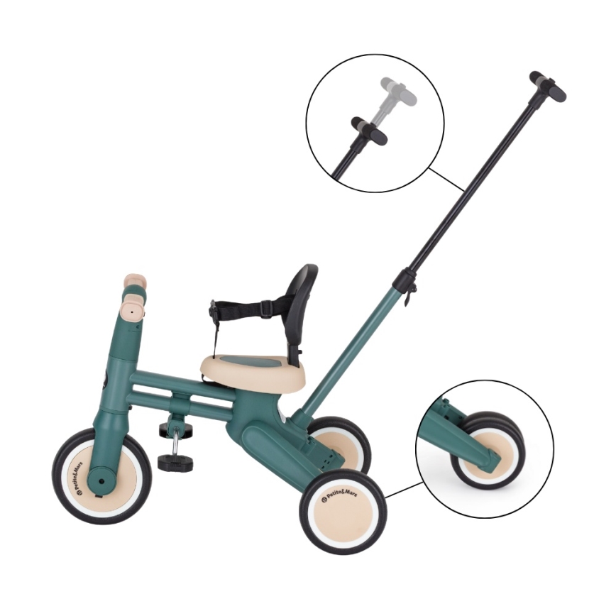PETITE&MARS - Tricycle 4 en 1 pour enfants DRIFT Misty Green