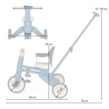 PETITE&MARS - Tricycle 4 en 1 pour enfants DRIFT Misty Green