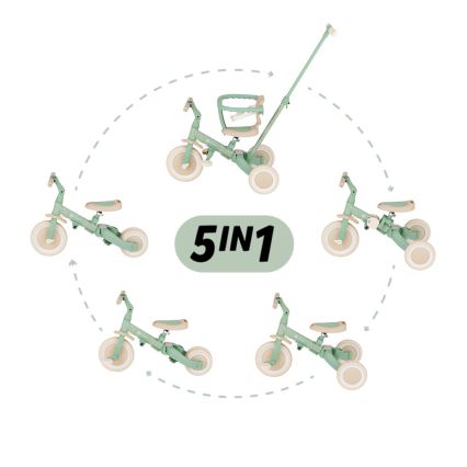 PETITE&MARS - Tricycle 5 en 1 TURBO LIMITED Green Twist