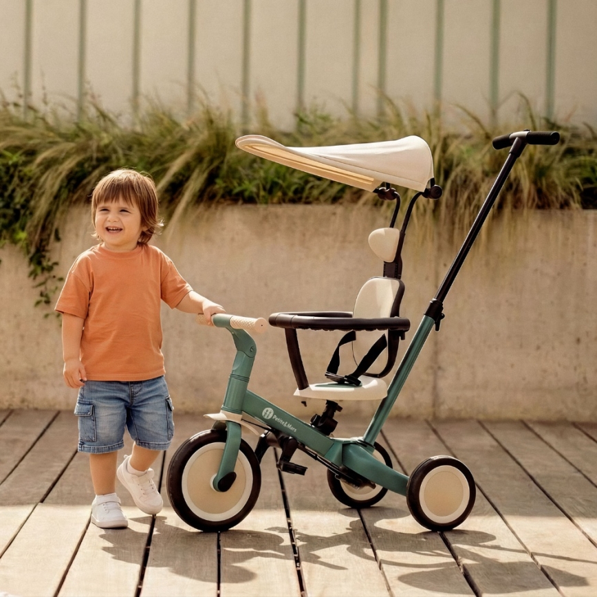 PETITE&MARS - Tricycle convertible 5-en-1 pour enfant TURBO PLUS Vert brumeux