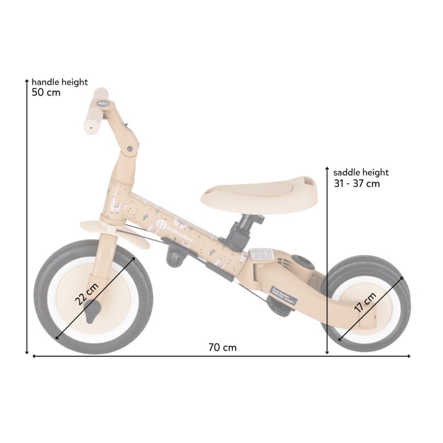 PETITE&MARS - Tricycle enfant 5 en 1 TURBO LIMITED Llama Vibes