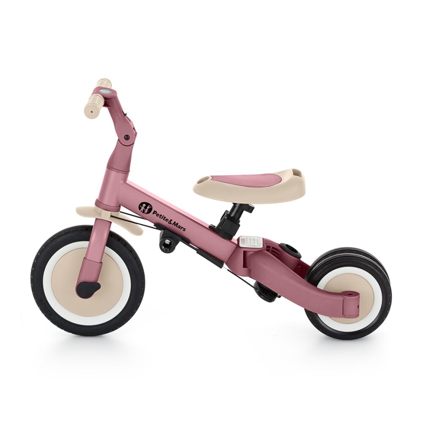 PETITE&MARS - Tricycle enfant 5en1 TURBO Dusty Rose