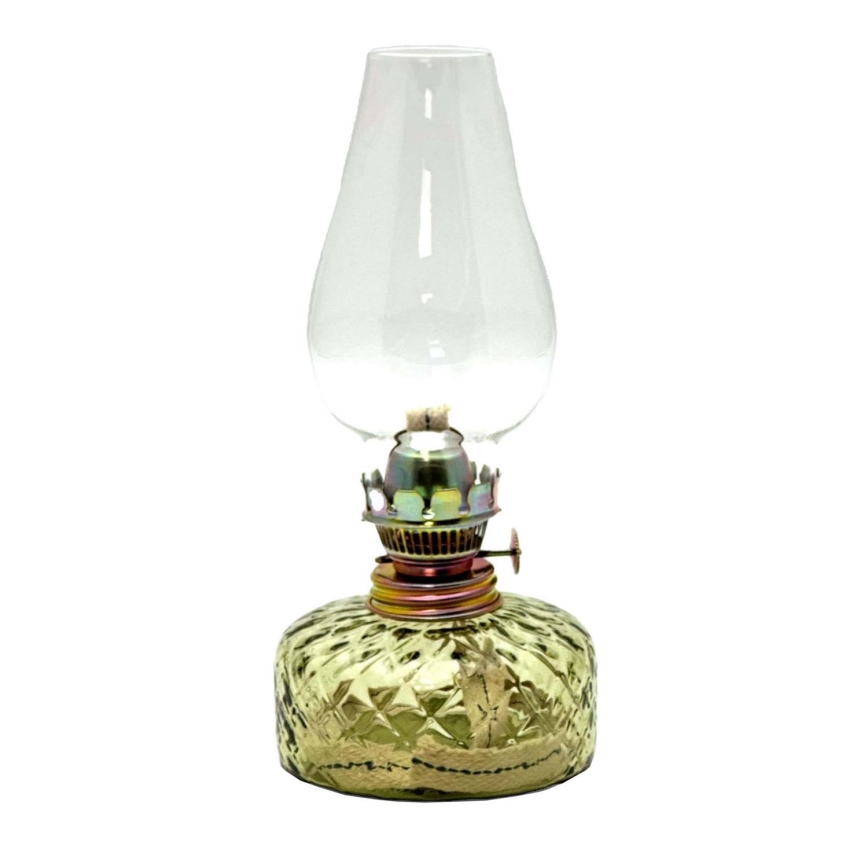 Petroleumlamp JOSEFÍNA 22 cm bosgroen