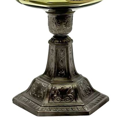 Petroleumlamp LUDMILA 42 cm bosgroen