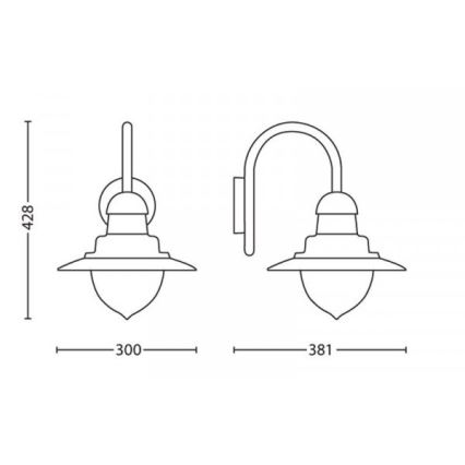 Philips 01652/06/PN - Applique murale extérieure RAINDROP 1xE27/53W/230V IP44