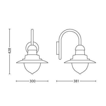 Philips 01652/30/PN - Applique murale extérieure  RAINDROP 1xE27/60W/230V IP44