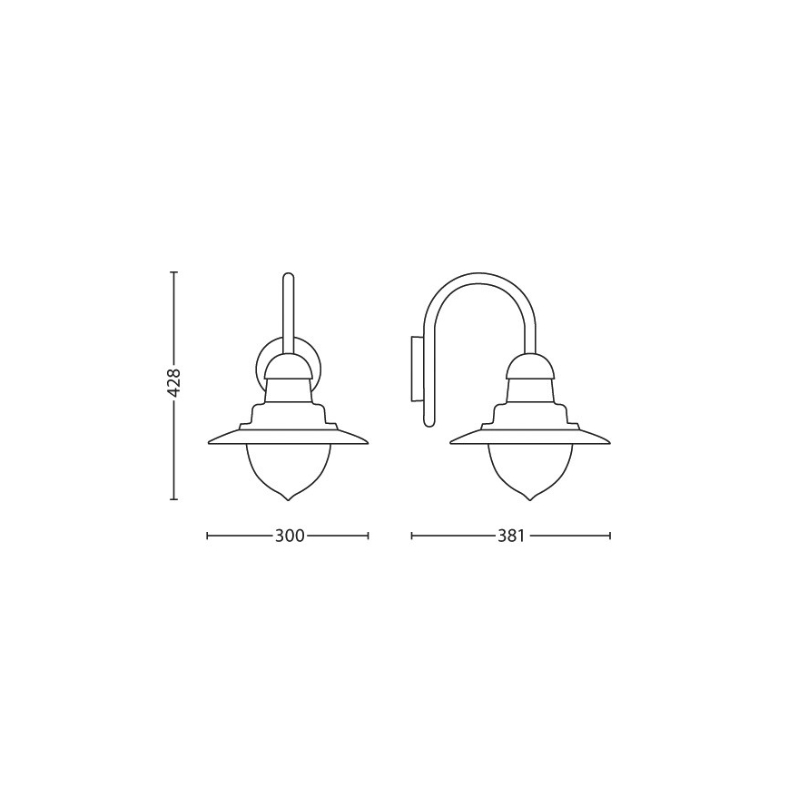 Philips 01652/52/PN - Buiten wandverlichting MYGARDEN RAINDROP 1xE27/60W/230V IP44