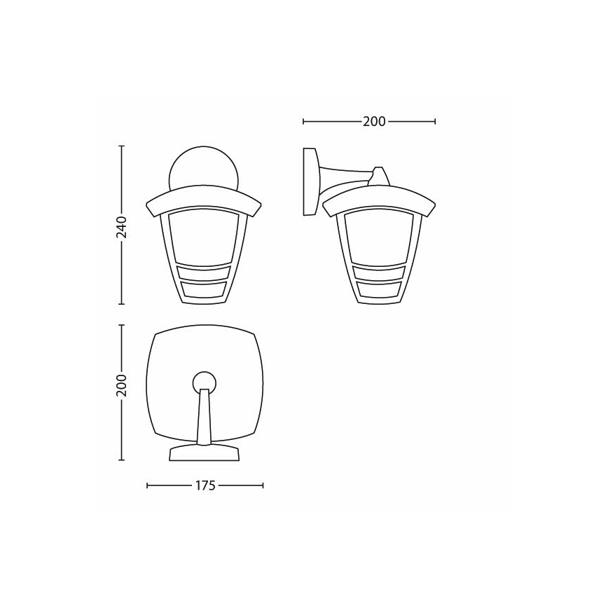 Philips 15381/30/16 - Buiten wandlamp MYGARDEN CREEK 1x E27 / 60W / 230V IP44
