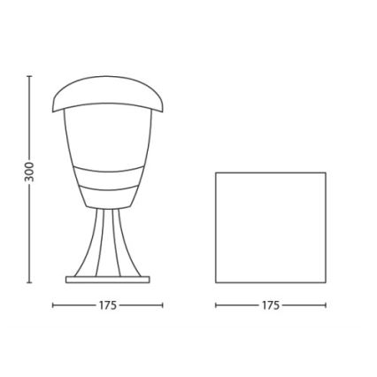 Philips - Lampadaire extérieur 1xE27/60W/230V IP44