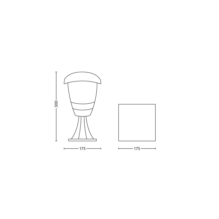 Philips - Lampadaire extérieur 1xE27/60W/230V IP44