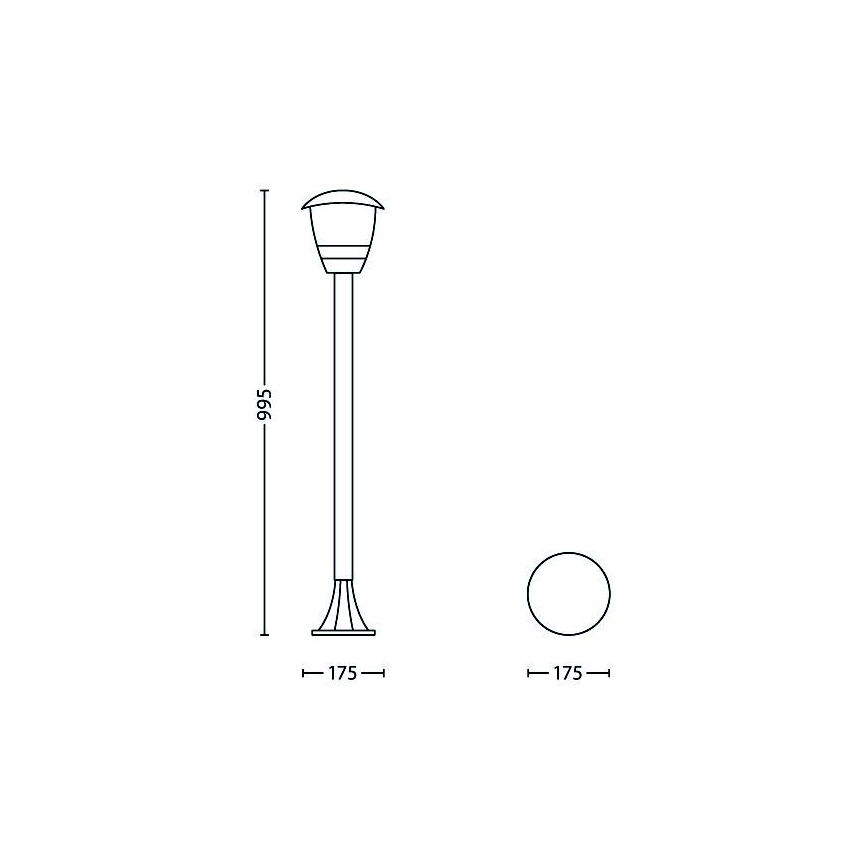 Philips - Lampadaire extérieur 1xE27/60W/230V IP44