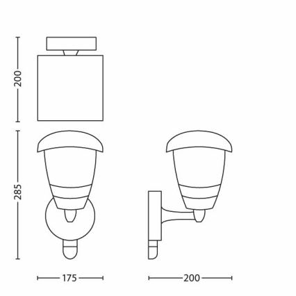 Philips 15388/30/16 - Buiten wandlamp met sensor CREED 1xE27/60W IP44