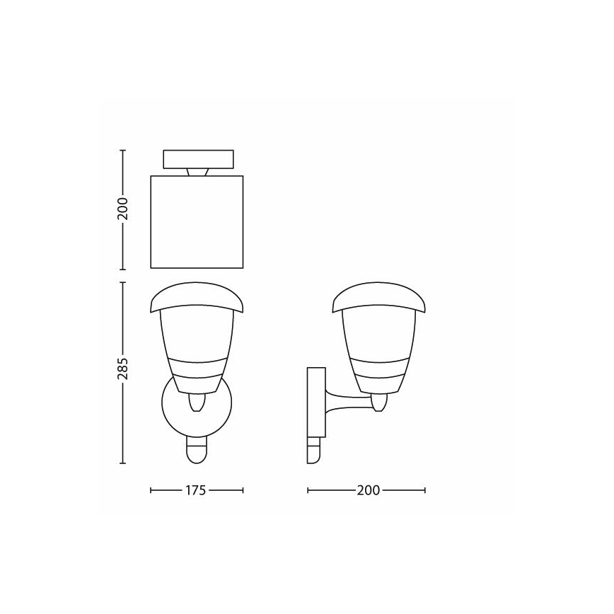 Philips - Buiten wandlamp met sensor 1xE27/60W IP44