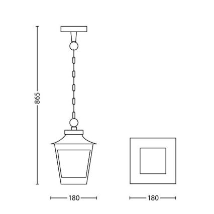 Philips 15406/86/PN - Lustre extérieur HEDGE 1xE27/60W/230V IP44