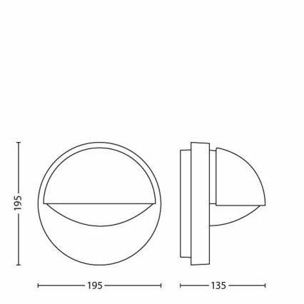 Philips - Applique murale extérieure 1xE27/12W/230V IP44