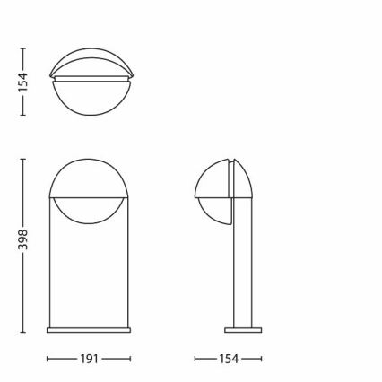 Philips 16247/93/16 - Lampadaire extérieur MY GARDEN JUNE 1xE27/12W/230V IP44