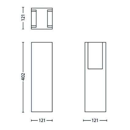 Philips - Lampadaire d'extérieur 1xE27/14W/230V IP44