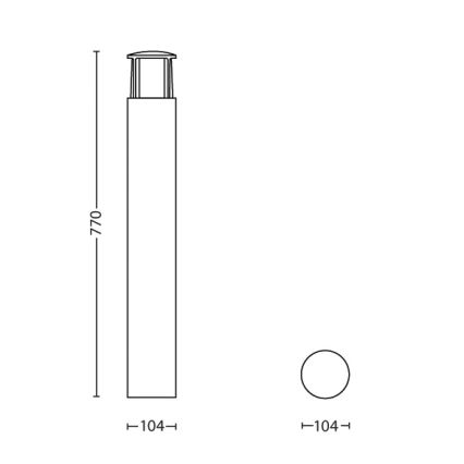 Philips - Lampadaire LED extérieur 1xLED/6W/230V IP44