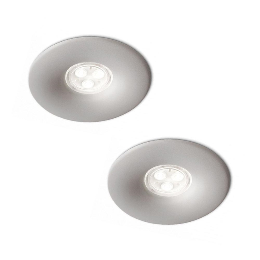 Philips 16861/87/16 - SET 2x LED Badkamer plafondlamp inbouw LEDINO LED/7,5W