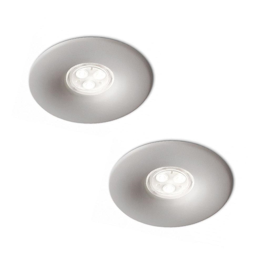 bijtend verzending Sluipmoordenaar Philips 16861/87/16 - SET 2x LED Badkamer plafondlamp inbouw LEDINO  LED/7,5W | Lumimania