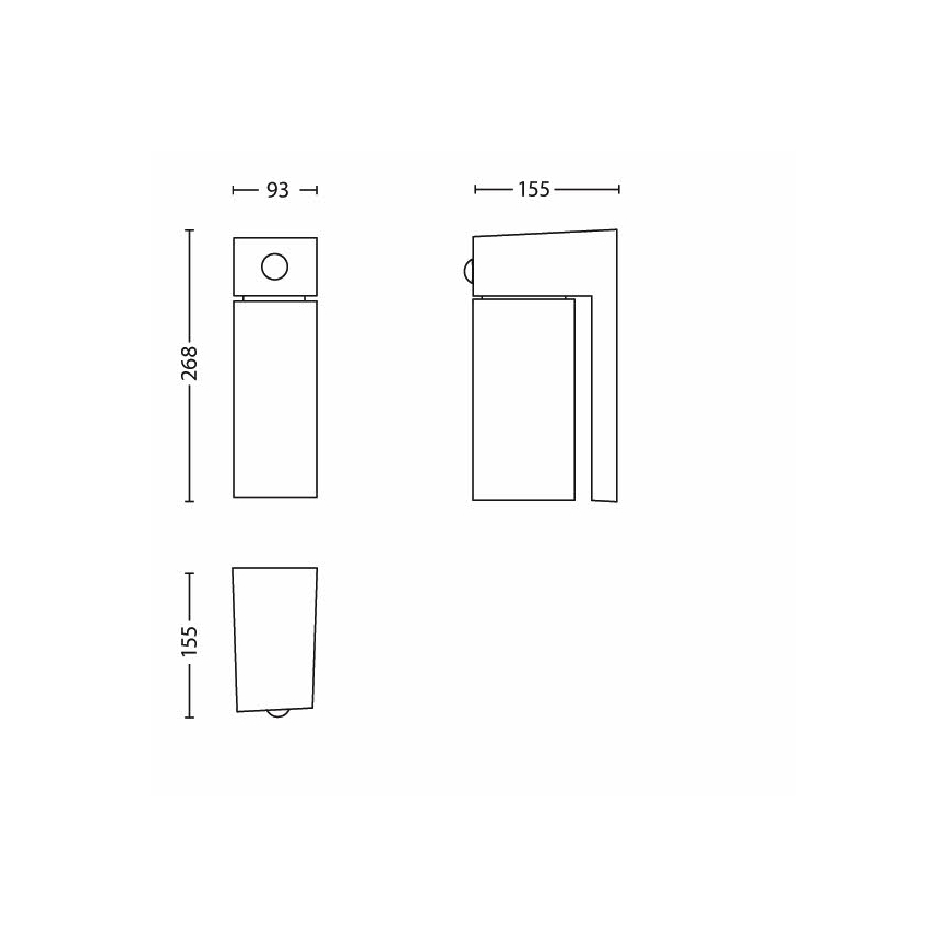 Philips 16943/93/16 - Luminaire extérieur avec capteur MYGARDEN BORDER 1xE27/23W/230V