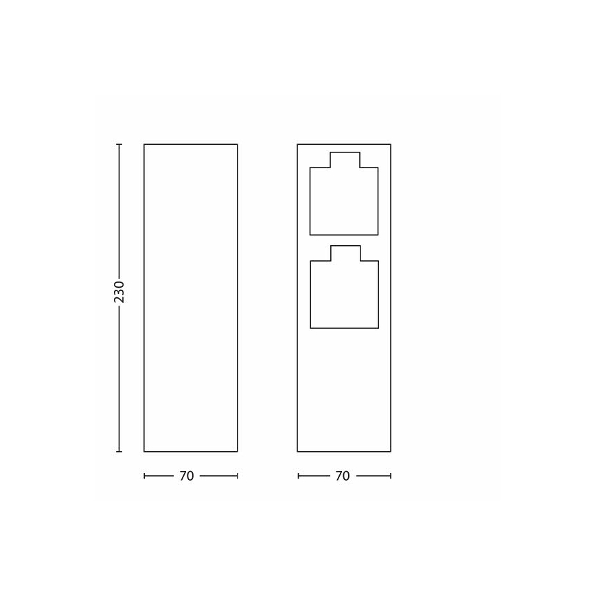 Philips 17108/47/16 - Buitenstopcontact zuil MYGARDEN ROCK 230V IP44 SCHUKO
