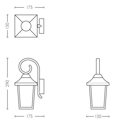 Philips - Buitenlamp 1xE27/60W/230V IP44