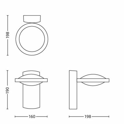 Philips 17238/93/16 - Luminaire extérieur LED LEDINO 1xLED/3W anthracite IP44
