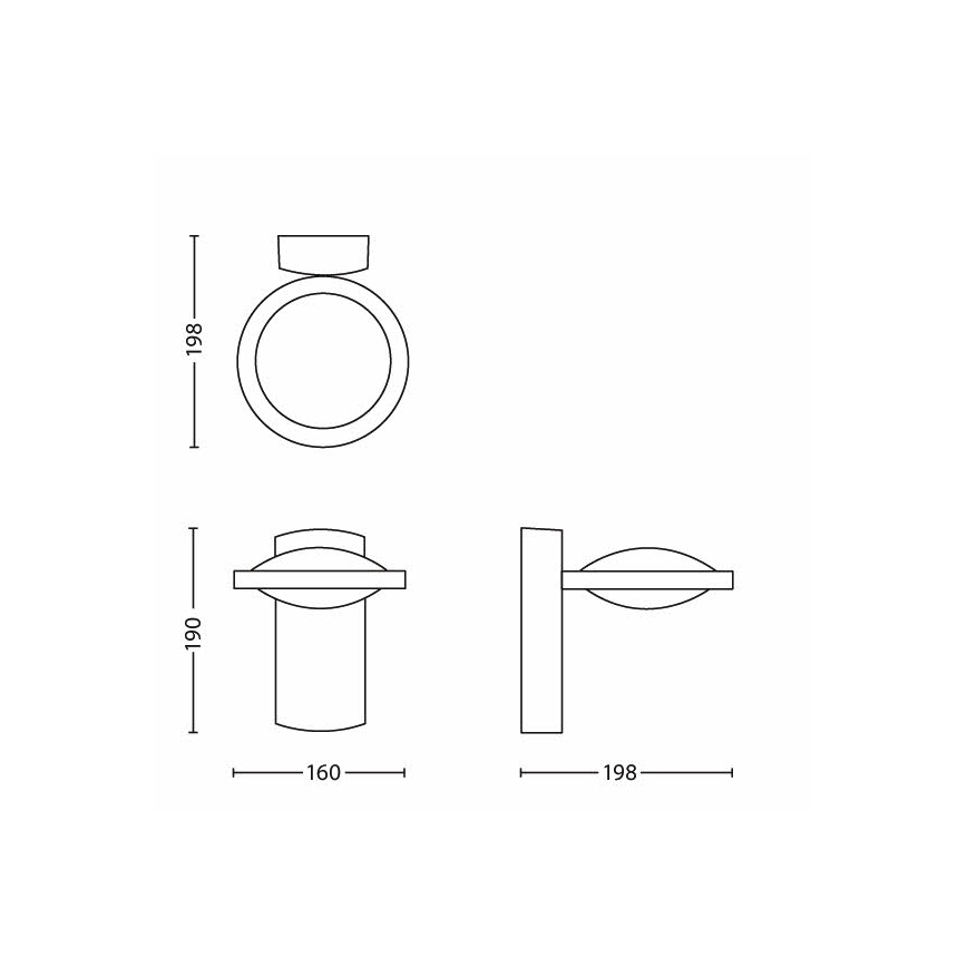 Philips 17238/93/16 - Luminaire extérieur LED LEDINO 1xLED/3W anthracite IP44