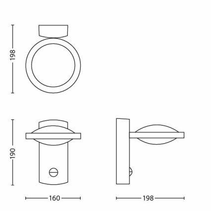 Philips 17239/93/16 - Applique murale LED extérieur avec capteur MYGARDEN FREEDOM 1xLED/3W/230V IP44