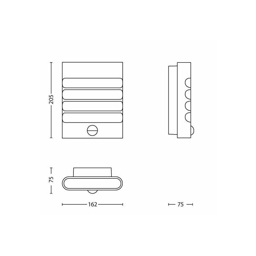 Philips - Éclairage extérieur LED avec détecteur LED/3W IP44