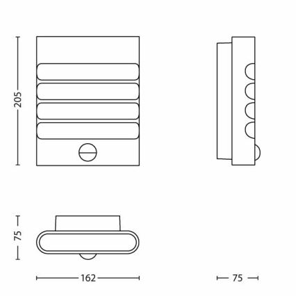 Philips - Eclairage LED extérieur avec détecteur 1xLED/3W IP44