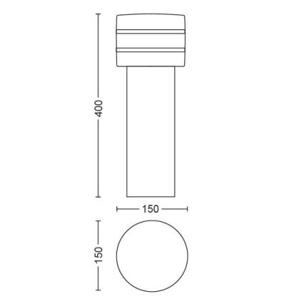 Philips - LED dimbare buitenlamp Hue TUAR 1xE27/9,5W/230V IP44
